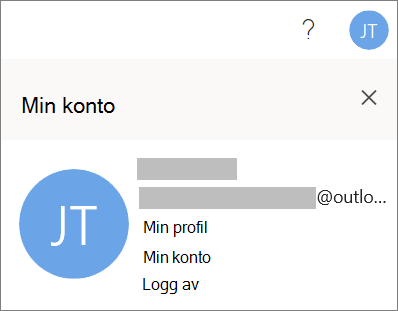 Viser alternativet Logg av i Office på nettet
