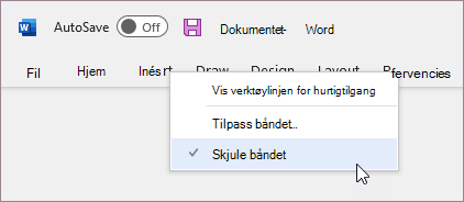 Vise båndet