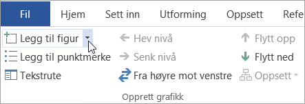 Legg til figur-knappen i Opprett grafikk-gruppen