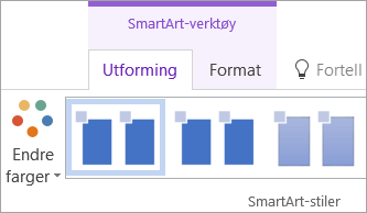 Endre farger-knappen på Utforming for SmartArt-verktøy-fanen