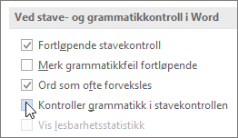 Avmerkingsbokser for grammatikk
