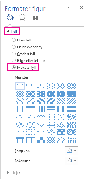 Velge Mønsterfyll i Formater figur-ruten