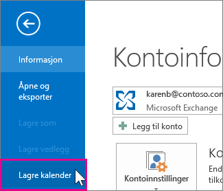 Lagre en kalender som en ICS-fil