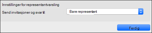 Alternativer for representantvarsling.