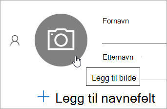 Skjermbilde som viser alternativet for å legge til et bilde for en kontakt