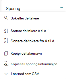 Sortere og søke etter deltakere