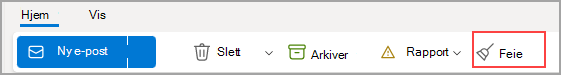 Bilde av Opprydding-knappen uthevet på båndet.