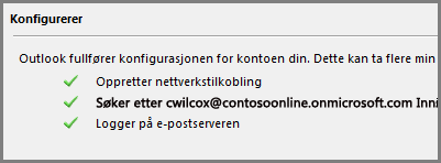 Tredje side i veiviser for ny konto