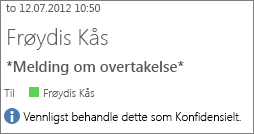 E-post merket Konfidensielt