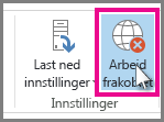 Skjermbilde av Arbeid frakoblet-knappen i Outlook 2013.