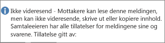 Meldingen Ikke videresend lagt til i e-postmeldingen.