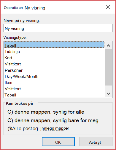 Opprett en ny visning.