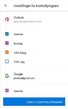 Skjermbilde som viser hvordan du legger til Calendar-widgeten på Android.