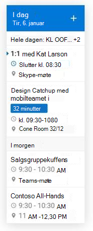 Endre størrelsen på miniprogrammet for e-post