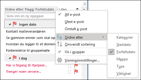Ordne aktiviteter
