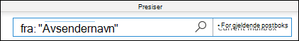 Søk etter avsendernavn