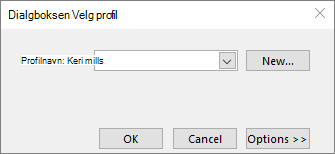 Velg profildialogboksen med navnet på den nye profilen