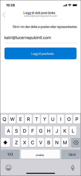Skriv inn e-postadressen din.