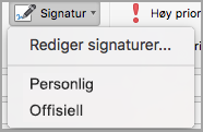 Signatur-meny