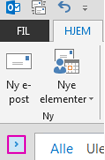 Klikk pilen for å utvide Mappe-ruten.