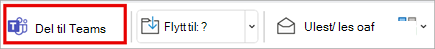 Del til grupper på verktøylinjebåndet i Klassisk Outlook.