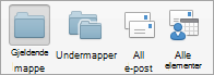 Viser søkealternativene for e-post