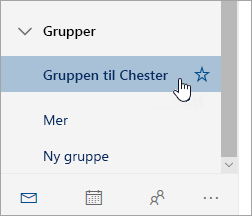 Et skjermbilde av en gruppe i navigasjonsruten
