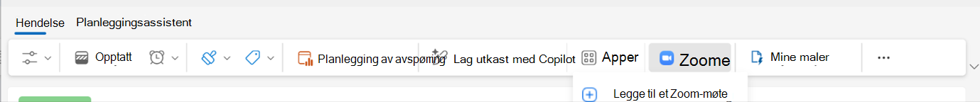 Skjermbilde som viser alternativer for møteleverandør for tredjeparts leverandører av nettmøter