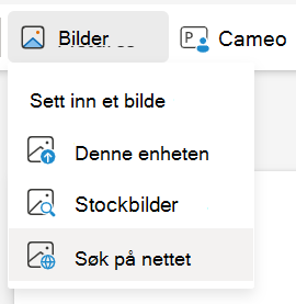 Sett inn bilder fra Søk på nettet i PowerPoint på nettet
