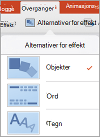 Alternativer for effekt