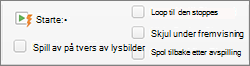 Lydalternativer til høyre på Lydformat-fanen