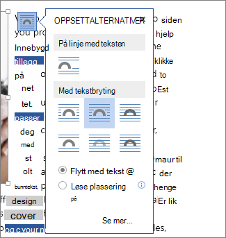 Oppsettalternativer-boksen