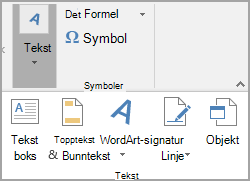Velg fra tekstgruppen