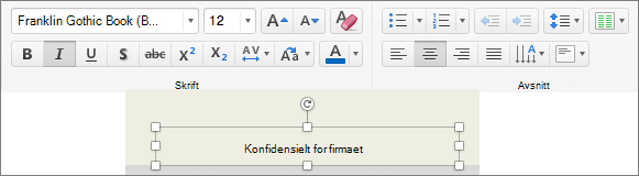 Redigere bunntekstformatering