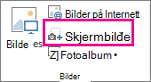 Lite skjermbilde-knappen