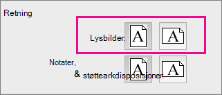Sideretning i PPT for Mac