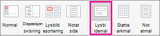 Lysbildemal-kommandoen i PowerPoint for Mac
