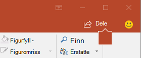 Del-knappen på båndet i PowerPoint 2016