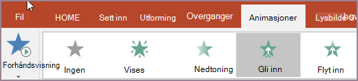 Velg en animasjon
