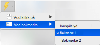 Utløs avspilling av en animasjon ved et bokmerke