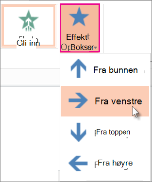 Klikk på Effektalternativer