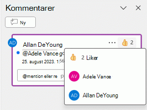 Gi en Like til en kommentar, og se hvem andre som likte den.