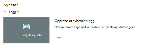 Forhåndsvisning av nettdelen for nyheter.