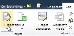 Kommandoen Rediger i kategorien Rediger