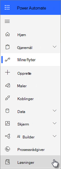 Løsninger på navigasjonen i Power Automate