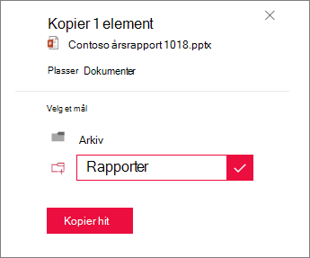 Skriv inn navnet på den nye mappen
