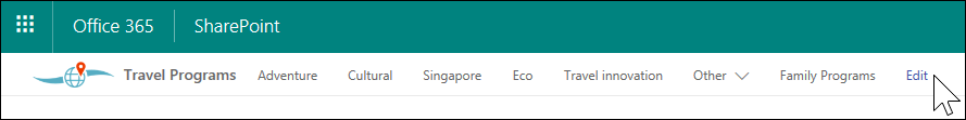 Navigering i SharePoint-hub