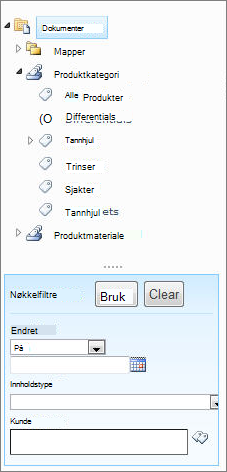 Navigasjonskontroll for metadata