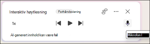 Hvis du vil stille Copilot dokumentrelaterte spørsmål, klikker du på Demp-knappen.