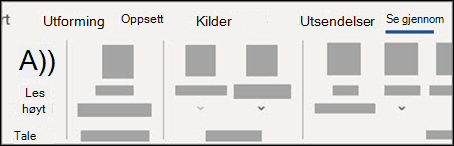 Velg Les høyt fra Se gjennom-fanen.